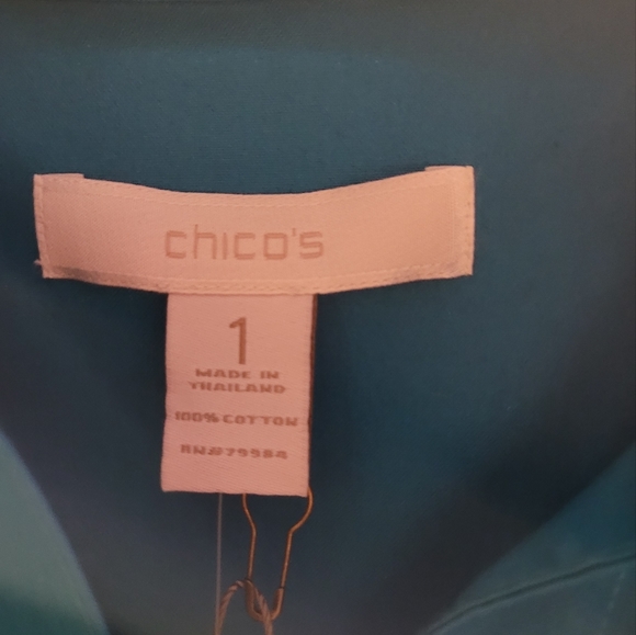 Chicos button down teal shirt - Picture 6 of 7